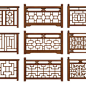 中式实木栏杆护栏3d模型