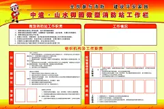 消防安全微型消防站展板挂图工作栏公示栏