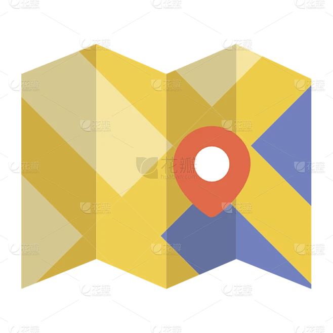 卡通地图定位位置图标icon素材-花瓣网