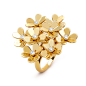 Frivole ring, 8 flowers, 18K yellow gold, Diamond:  8 stones,  0.43 carat, Three Fourth, Jewelry Ring - Van Cleef & Arpels
