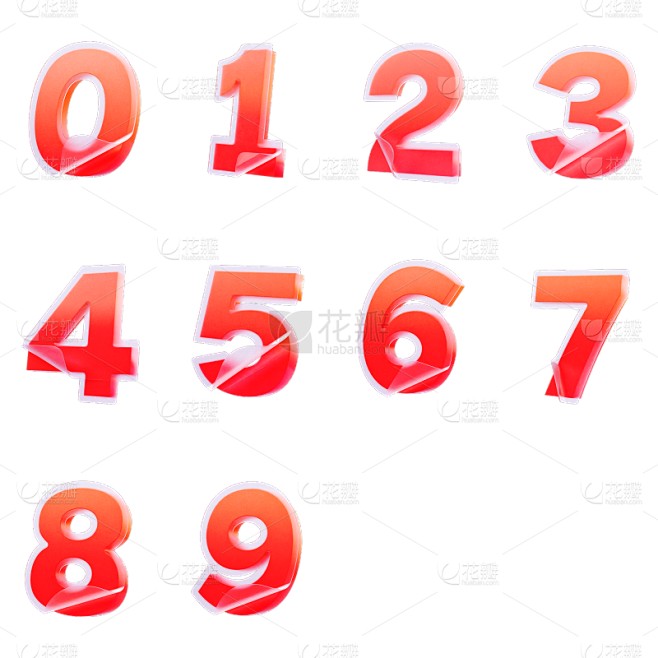 促销系列毛玻璃立体数字标签