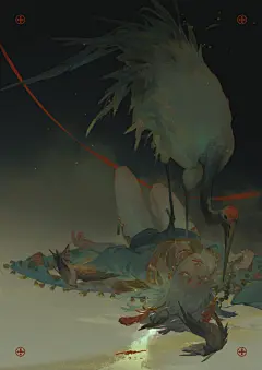 他的画作神秘又具有东方元素色彩，内容大多以各种神话奇幻等故事为题材，每一幅画的背后似乎都有着一段令人好奇的故事~中国台湾省插画师 Jaz Chiang 的插画作品 #灵感的诞生# #插画# ​​​​