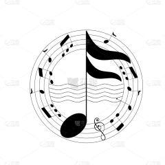 手绘-音符元素艺术时间贴纸-SVG2