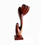 Mid Century Modern Wooden Bird Sculpture, Tall Carved Modernist Abstract Statue,Carved Wood Dove, Retro Bird sculpture #手工# #艺术# #木雕# #创意#