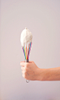 multicolored whip with cream