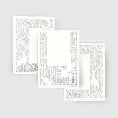 byears白夜原创镭射镂空卡片三张套装创意明信片通用生日贺卡-淘宝网