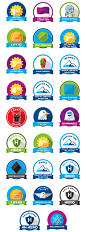 Flaik Badges : I created badges for the GPS app Flaik. When kids ski at Angel Fire Resort they can earn these badges for different accomplishments.
