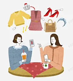 女孩交谈 元素 免抠png 设计图片 免费下载 页面网页 平面电商 创意素材