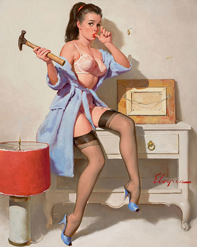 挂画的性感女郎