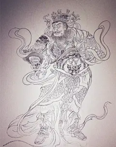 爱上纯手绘——从零开始（法海寺壁画）-莲羊_插画,中国风,法海寺,岩彩,国画_涂鸦王国插画