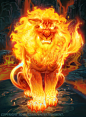 Hearthstone card art - Fire Cat Form