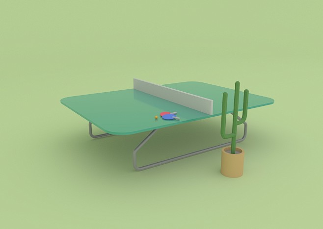 绿色  c4d 乒乓球