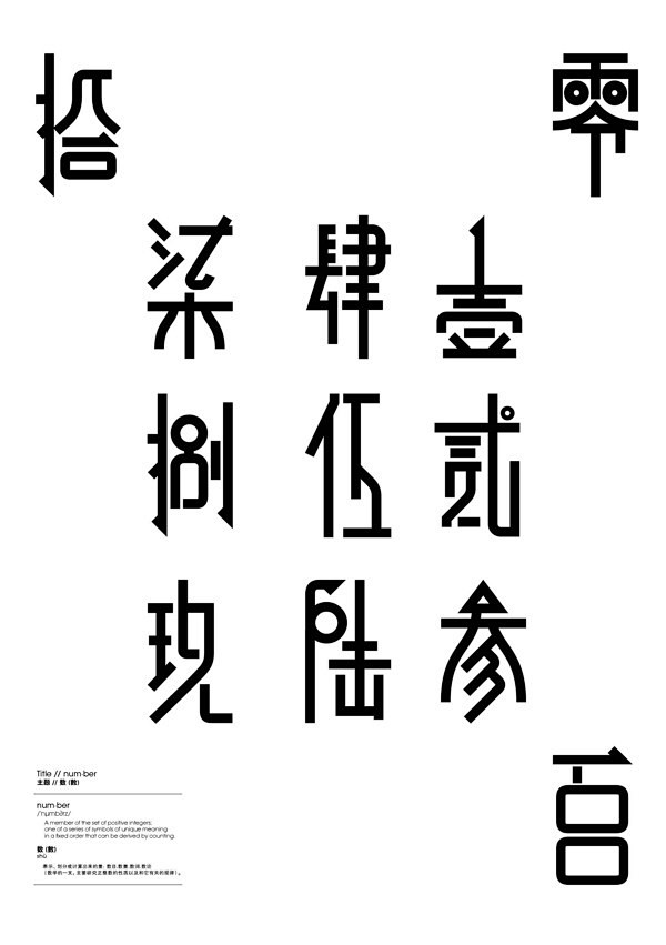 罗马数字和中国繁体数字的合并字体设计