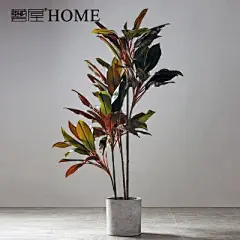 仿真绿植落地盆景摆件北欧室内装饰花家居客厅样板房秋红铁树摆设-淘宝网