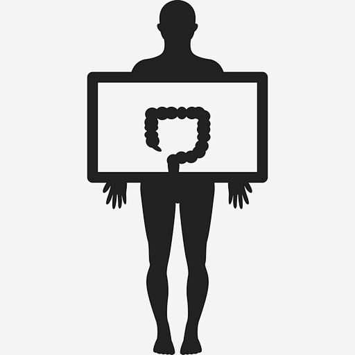 站着的男人举着大肠的形象人身体的一部分图标88icon