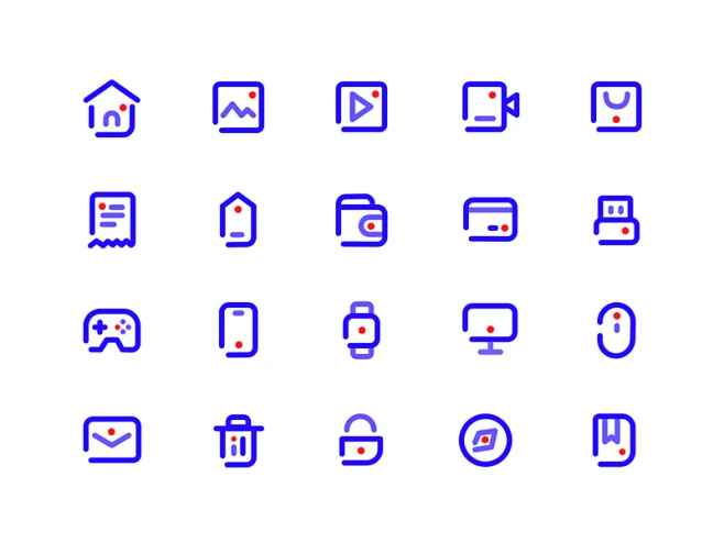 一组工具icon 应用 活版印刷 向量 ui 商标 插图 ux 设计-花瓣网