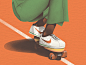 Skate 01 orange skateboarding skater skateboard clean texture design art illustration