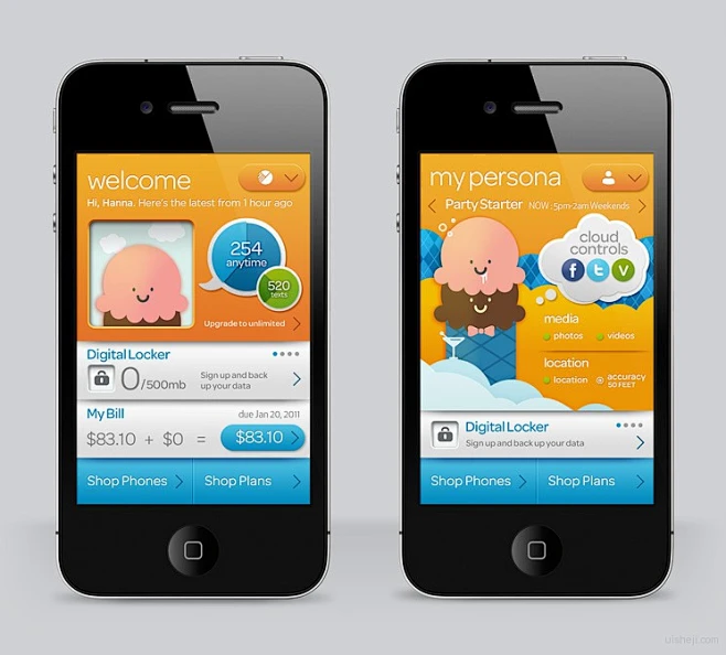 My AT&T 手机app界面应用设计 #采集大赛#-花瓣网