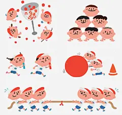 学校运动会插画高清素材 卡通 拔河比赛 插画 篮球 跑步 元素 免抠png 设计图片 免费下载 页面网页 平面电商 创意素材