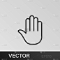 五,手势,手,高轮廓图标.可用于Web，logo，mobile app，UI，UX的白色背景