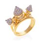 Fancy - Honey 3 Spike Pave Ring by nOir Jewelry@北坤人素材