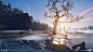 Toyotama buildings - Ghost of Tsushima, Anton Gonzalez : This is one of the Toyotama buildings I had to chance to work while working on Ghost of Tsushima. My task was to take the placeholder, do a set dressing pass for the inside, do a moss treatment, tex