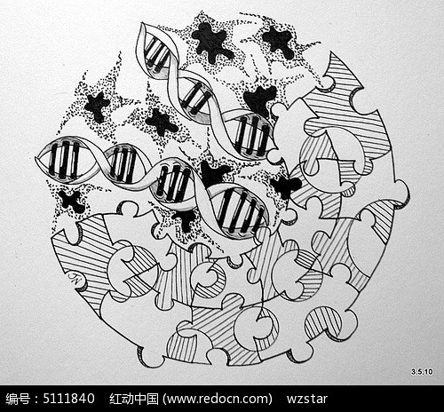几何抽象插画几何纹样图案插画平面构成基础手绘黑白装饰图案手绘黑白