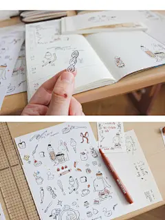 【甜味小调】白日梦原创可爱水彩手账插画风可撕便签贺卡和纸贴纸-淘宝网