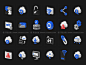 48款3D立体云端未来科技计算存储运算技术icon图标设计素材源文件 Cloudtech 3D icons