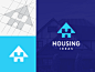 Housign Ideas Logo creative design icon identity logo designer smart logos blue logo icon clever logo branding logo design smart logo grid logo grid ideas idea housing home house negative space