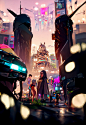 AI绘画作品-魔幻城市街景(0)_4