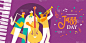 International Jazz day poster of live music band