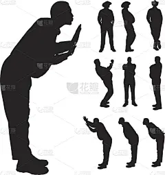 矢量剪影老人。