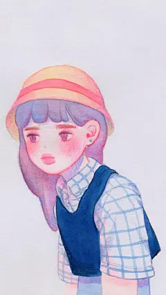 插画少女心壁纸无水印 收图右下角 ​​​​