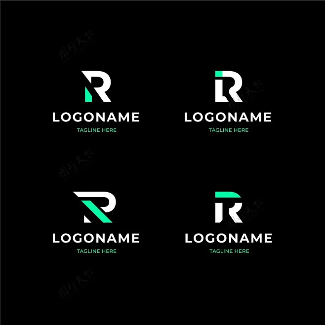 公司一套平面r标志模板标志R标识品牌-花瓣网
