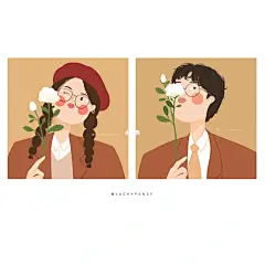 插画分享｜情侣头像｜岁月静好，有你刚好❤️