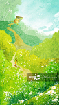 Illustration of girl and puppy_创意图片