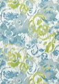 T24342 : WATERFORD FLORAL, Aqua and Green, T24342, Collection Bridgehampton from Thibaut