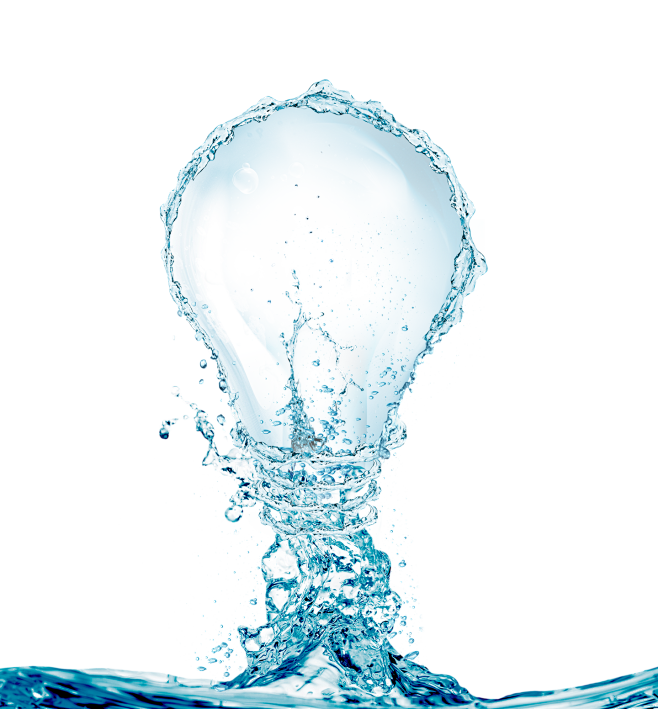水浪溅起灯泡 清爽透亮 时尚水元素 pn...