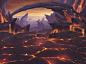 Volcanic area combat background