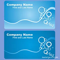 蓝色海洋名片模板 - AI素材 素材格子