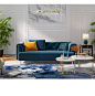 卡伊莲美式轻奢沙发客厅小户型蓝色L型贵妃现代布艺沙发组合RBC1K-tmall.com天猫