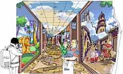 别人家的手绘板：他笔下的空间狂想美得不可思议！ : 空间狂想 | 画手绘跟写文章不一样，有的时候创意是某一瞬间爆发的“突发奇想”，需要即刻通过画笔的描绘记录下来，用一根根跃然纸上的线，诱发潜藏在内心深处的“想象”。