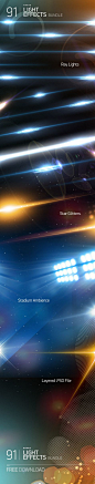 其中包括图片：Free 91 Light Effects PSD