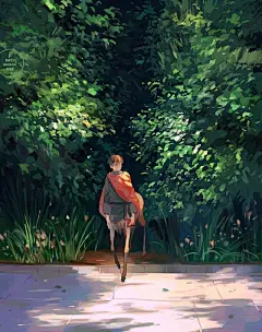 每日插画推荐超话插画师loika的一组充满夏天气息的插画作品，光影色彩的独到处理，让笔下的花儿与少年充满着蓬勃朝气！
#遇见艺术##场景插画##绘画# ​​​ ​​​​