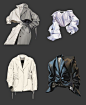 #绘画参考#一组服饰质感，配色参考素材，服装… - 半次元 - ACG爱好者社区