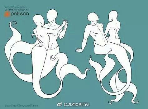 人鱼、鲛人、龙尾巴的画法合辑
#绘画# ...