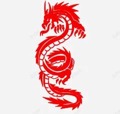 中国传统工艺剪纸龙 创意素材
