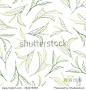 Sunny tea leafs. Hand-painted seamless pattern