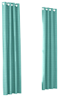 Bright Aqua Faux Linen Custom Grommet Drapery Single Panel contemporary-curtains